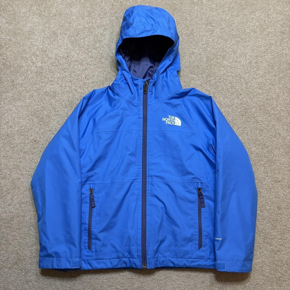 The North Face Jacket Boys Small 7/8 Blue DryVent 3in1 Hooded Fleece Waterproof